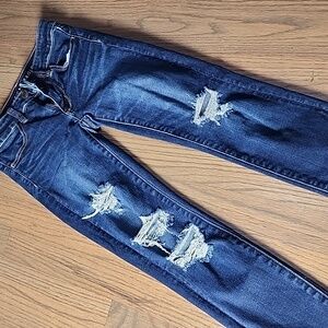 American Eagle Outfitters Ripped Blue Jeggings